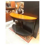 TWO TIER 1/2 ROUND WALL OR FOYER TABLE