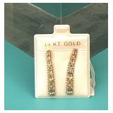 14K YELLOW GOLD ARTICULATED DANGLE EARRINGS 2.4 gr