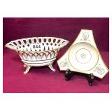 VISTA ALEGRE FRUIT BACKET, MOTTAHEDEH FOOTED DISH