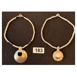2 VINTAGE SHELL NECKLACES