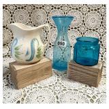 BUBBLE GLASS AQUA CARFE, AQUA BASE JAR & PITCHER