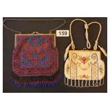 ANTIQUE MICRO-BEADED ART DECO FLAPPER BAG