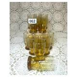 13 SET OF VINTAGE AMBER JUICE GLASSES