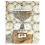 ANTIQUE NEOCLASSICAL PEDESTAL ORNATE BOWL