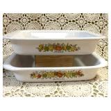 2 VINTAGE CORNING WARE SPICE OF LIFE BAKING PANS