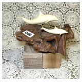 LARGE JOHN PERRY CARVED SEA ANIMALS