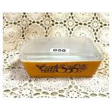VINTAGE PYREX OLD ORCHARD REFRIGERATOR BOX,LID