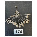 ANTIQUE RARE 13 GOOD LUCK CHATELINE CHARM 19TH C