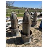 3 Flyght PL-7040 180 vertical submersible pumps and equipment