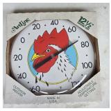 111 Artline 12 1/2' Rooster Thermometer New