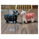 DRH Pair 3' Ceramic Angus Cows Salt & Pepper