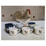 K3A2 Flat of Chicken Coffee Mugs/Rooster Mug Holde