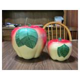 DRH Vintage Pair of Apple Cannsters 4' T & 7 1/2'T