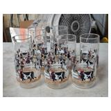 4A4 Holstein Cow/Rooster Drinking Glasses