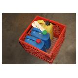 BW2 Milk Crate of 3 Partial Anti-Freeze Jugs NO