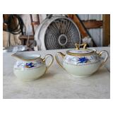 F Vintage Ceramic Creamer & Sugar - Blue Birds