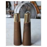 F Vintage Wood Salt & Pepper Shaker Set 3 3/4' T
