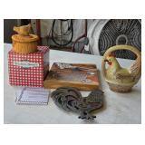 2A1 Roosters-Kitchen Timer-Trivet-Brazil Ceramic