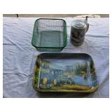 E John Deere Tray-Green Wire Basket-Whitetail Stei