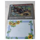 2A5 2 Glass Counter Savers/Cutting Boards One=New