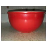 K3A1 Fire King Red Mixing Bowl 8 1/4'