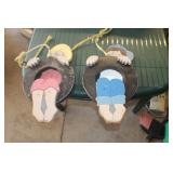 AB 2 Wood Kids in Tire Swings Yard Decor