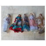 F FIVE about 8' Dolls, 4 are AVON