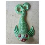 F Kitschy MCM 11' Chalkware Koi Fish Plaque