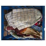 LR Milk Crate of Kitchen Linens