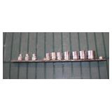 A Snap-On 3/8' Drive, 6 point, Shallow Sockets