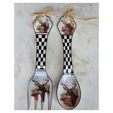 111 Ceramic 16 3/4' Fork & Spoon Buck Decor