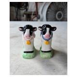H Pair Ceramic Holstein Cow Salt & Pepper Shakers