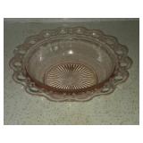K8B1 9 1/2' Open Edge Pink Depression iGlass Bowl