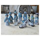 3A3 Mexico Pottery Nativity Set Joseph is 4 3/4' T