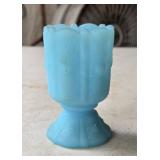 TBL Toothpick Holder Blue Satin by Fenton 3 1/2'
