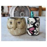 H Doreen Baskin Faces & UCTCI Japan Owl 2 1/2' Pit