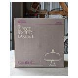 TBL NEW Anchor Hocking Canfield 2pc Footed Cake Se