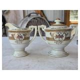 A Made in Japan Ceramic Lidded Sugar & Creamer