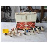 4A1 1967 Fisher-Price Barn w/Animals & Extras