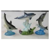 2A3 THREE 4' Dolphin Figurines