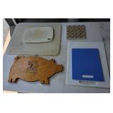 H Misc Lot Cutting Boards-Trivet-Counter Saver