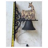 A Cast Iron Wall Mount Deer Bell