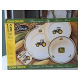 4A1 NEW 16 piece Gibson John Deere Dinner Set