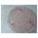 TBL  Footed Cake Plate Maple Leaf Pink by US Glass