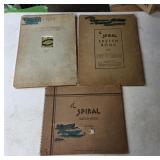L 3 Vintage Sketchbooks-Water Color/Charcoal Draws