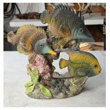 K Saltwater Fish in Coral Figurine 9'T x 9 3/4'W