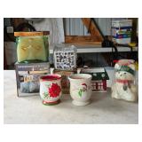 L Flat of Christmas Themed Candles