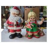 LB 16' Santa/14 1/2' Mrs. Claus? Ceramic Decorati