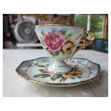 Q Lefton China Hand Painted KF801 Tea Cup/Saucer