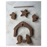 L Hanging Wooden Nativity Mobile